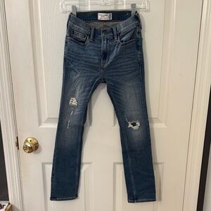 Abercrombie kids Boy’s Ripped Dark Blue Skinny Jeans